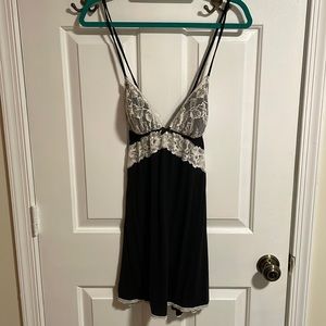 Victoria’s Secret black sleep teddy with white lace
